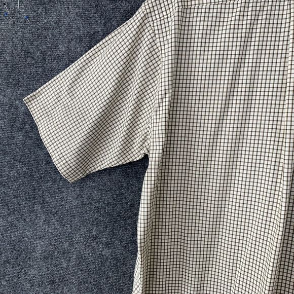 LL Bean Button Down Short Sleeve Shirt Men L Tall Windowpane Ck Wrinkle Resist. - Picture 11 of 12